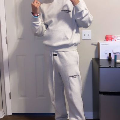 Essentials tracksuit feel during quiet morning hours