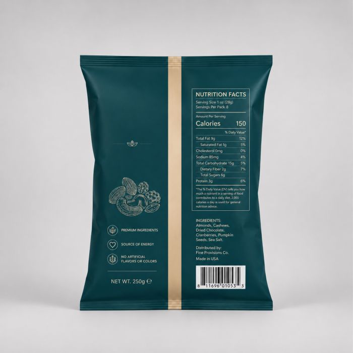 Custom Back Seal Bags For Retail Packaging