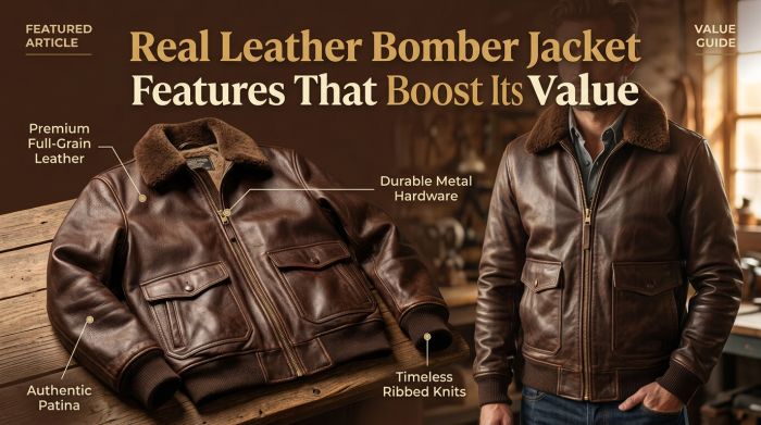 Real Leather Bomber Jacket Features That Boost Its Value