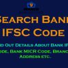 Banking Details Like IFSC Code, MICR Code etc