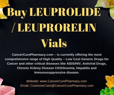 https://bit.ly/2ymtvUg : We CancerCurePharmacy.com can assist to all people who needs Generic leuprorelin Eligard 3.75 mg, 7.5 mg, 11.25 mg injection vial online. They can reach us at CustomerCare@CancerCurePharmacy.com